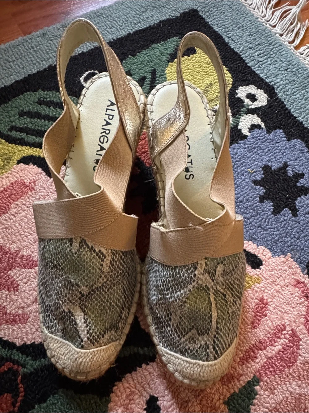 Women's Tan & Snake-Print Slingback Espadrilles size 39
